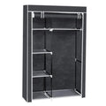 Gray 64-inch portable closet organizer with the front cover open