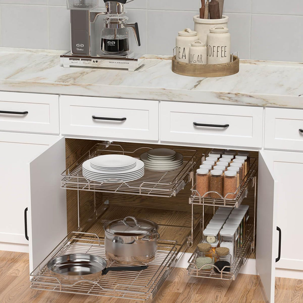 2-Tier Pull-Out Cabinet Spice & Pantry Rack — secondary view.