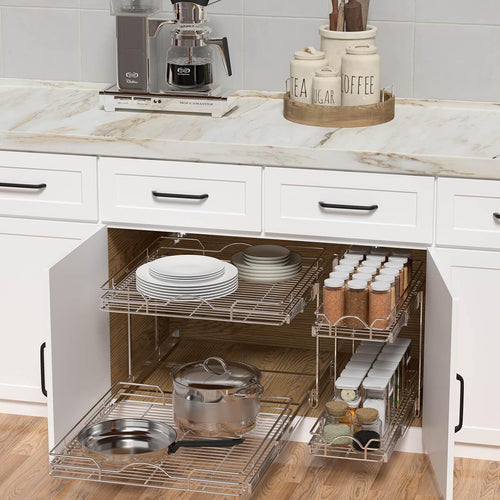 2-Tier Pull-Out Cabinet Spice & Pantry Rack — secondary view.