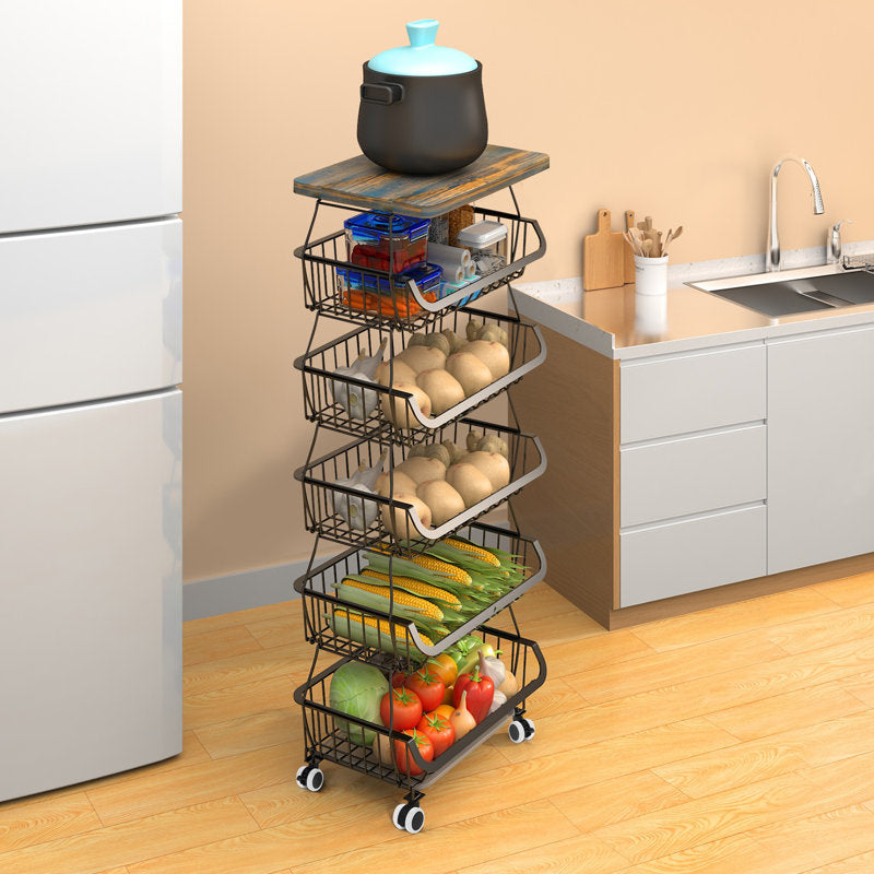 6-Tier Rolling Produce & Pantry Cart — secondary view.
