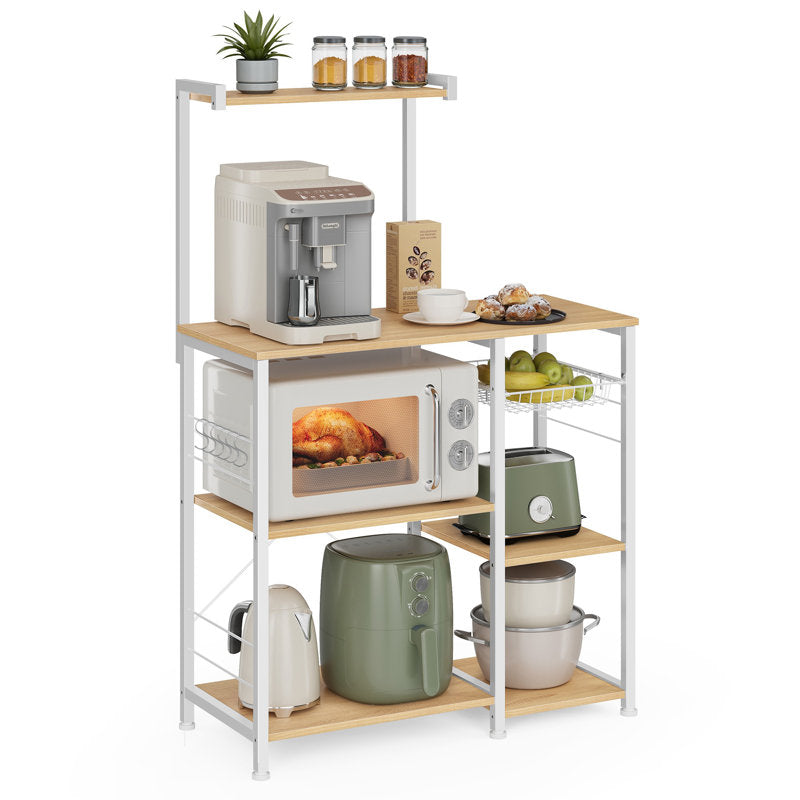 Kitchen Storage Rack with Wire Basket — secondary view.