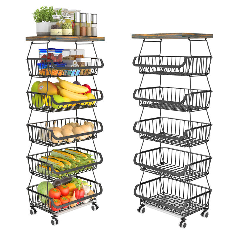 6-Tier Rolling Produce & Pantry Cart — secondary view.
