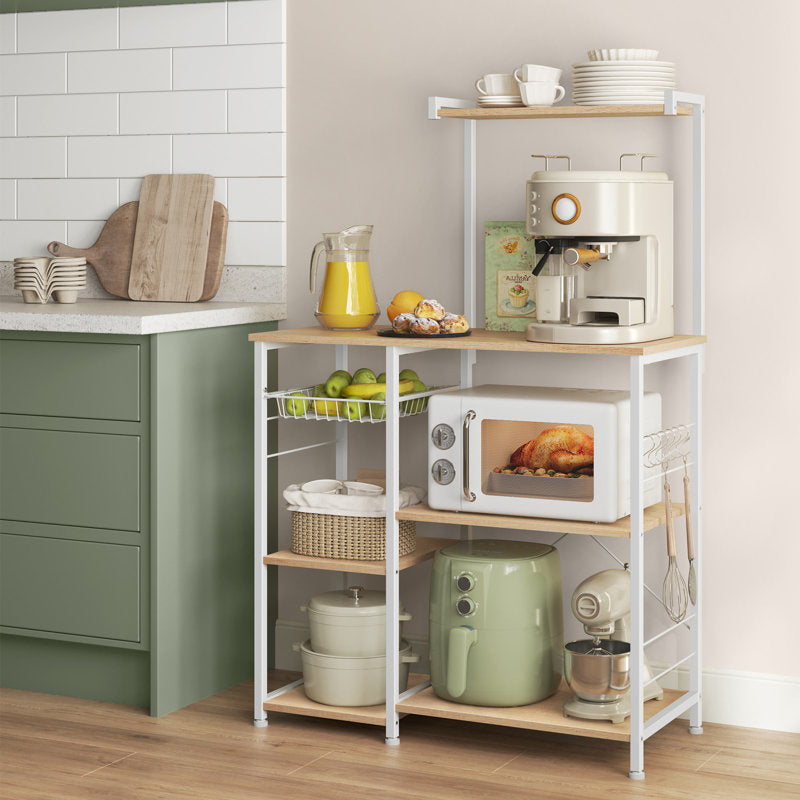 Kitchen Storage Rack with Wire Basket — secondary view.