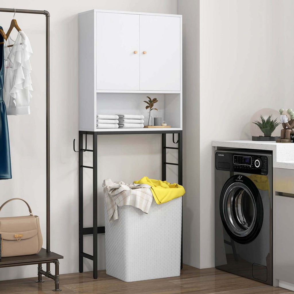 Distinct clean installed laundry secondary; same white cabinet, no overlay or logo.