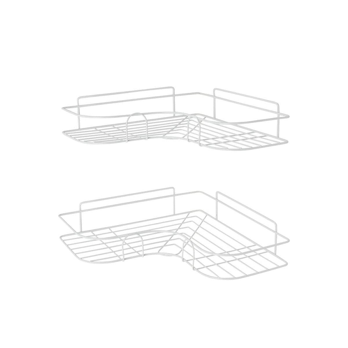 Clean white-background purchase-facing full white two-shelf set.