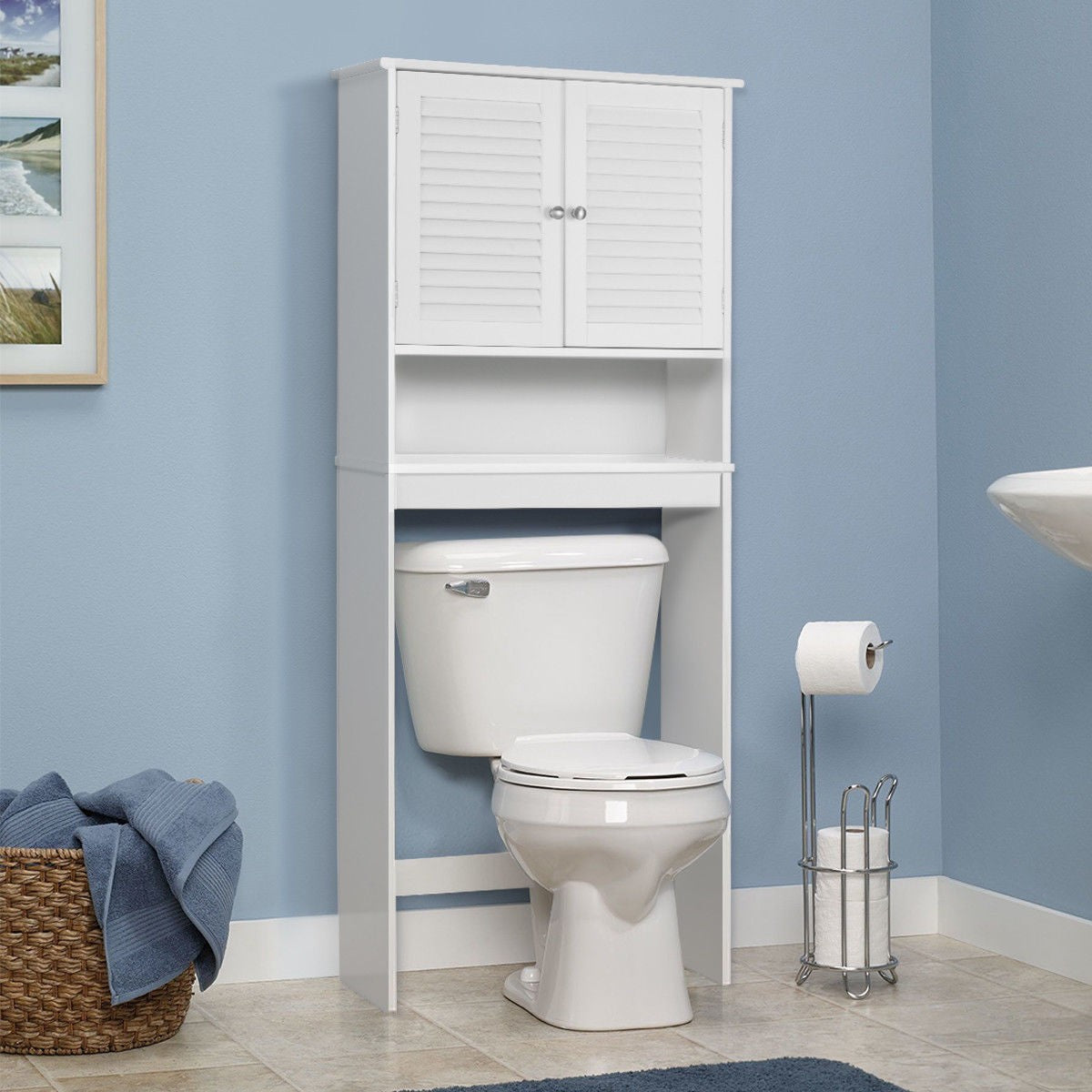 Clean installed bathroom secondary; same white cabinet, no overlay or logo.
