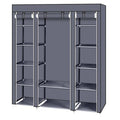 Gray 69-inch non-woven wardrobe with the front cover rolled open