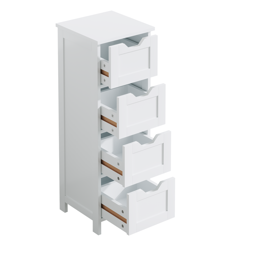 Clean white-background three-quarter view, drawers open.
